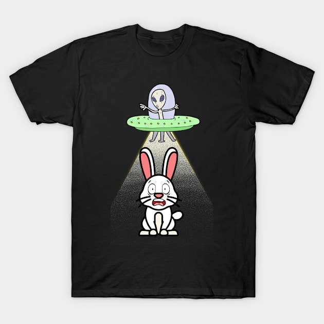 Cute Bunny is abducted by aliens T-Shirt by Pet Station